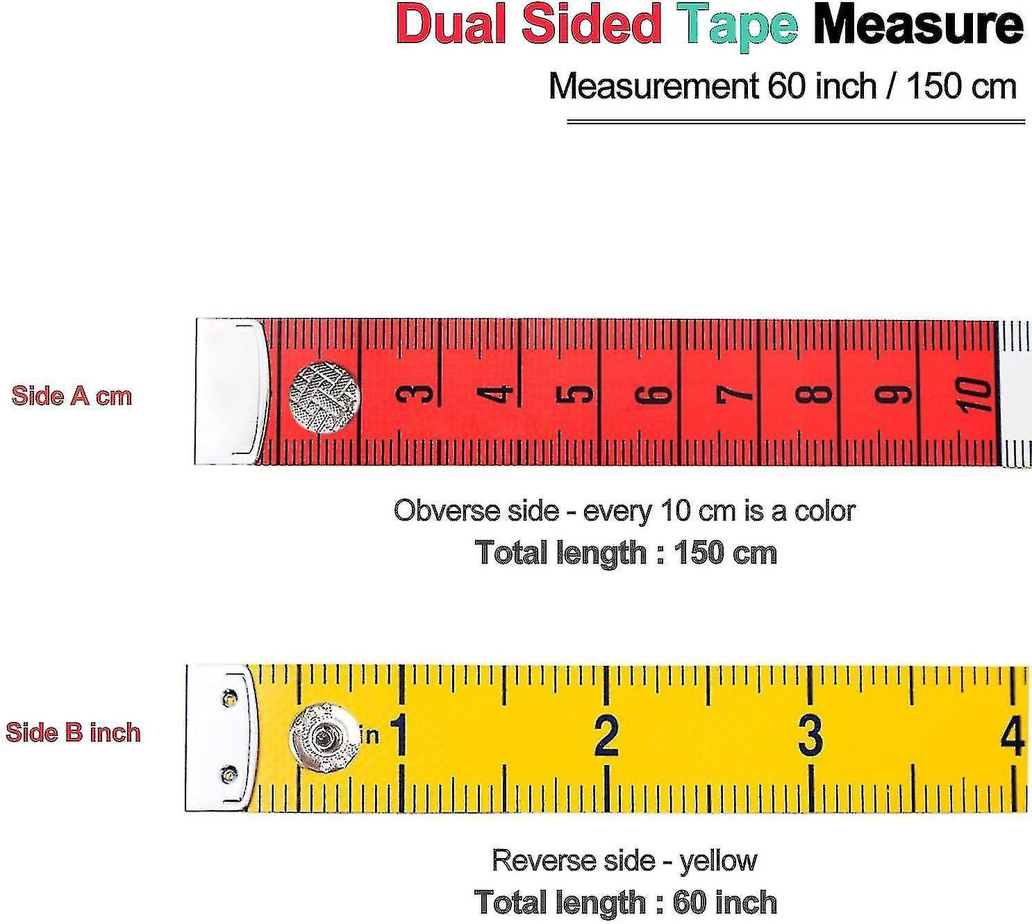 60in/150cm Soft Multicolor Tape Measure for Craft and Body Measuring - Image 5