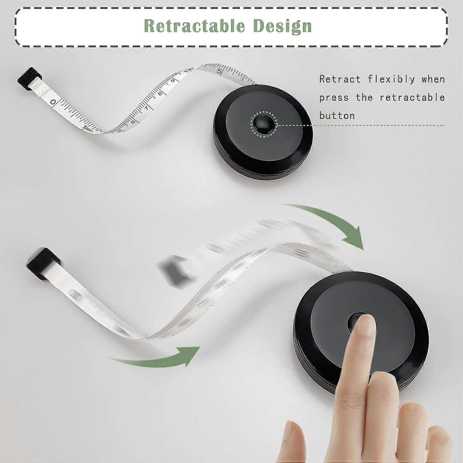 2pcs Fabric Tape Measure Retractable Body Measuring Tape Soft Sewing Tool - Image 3