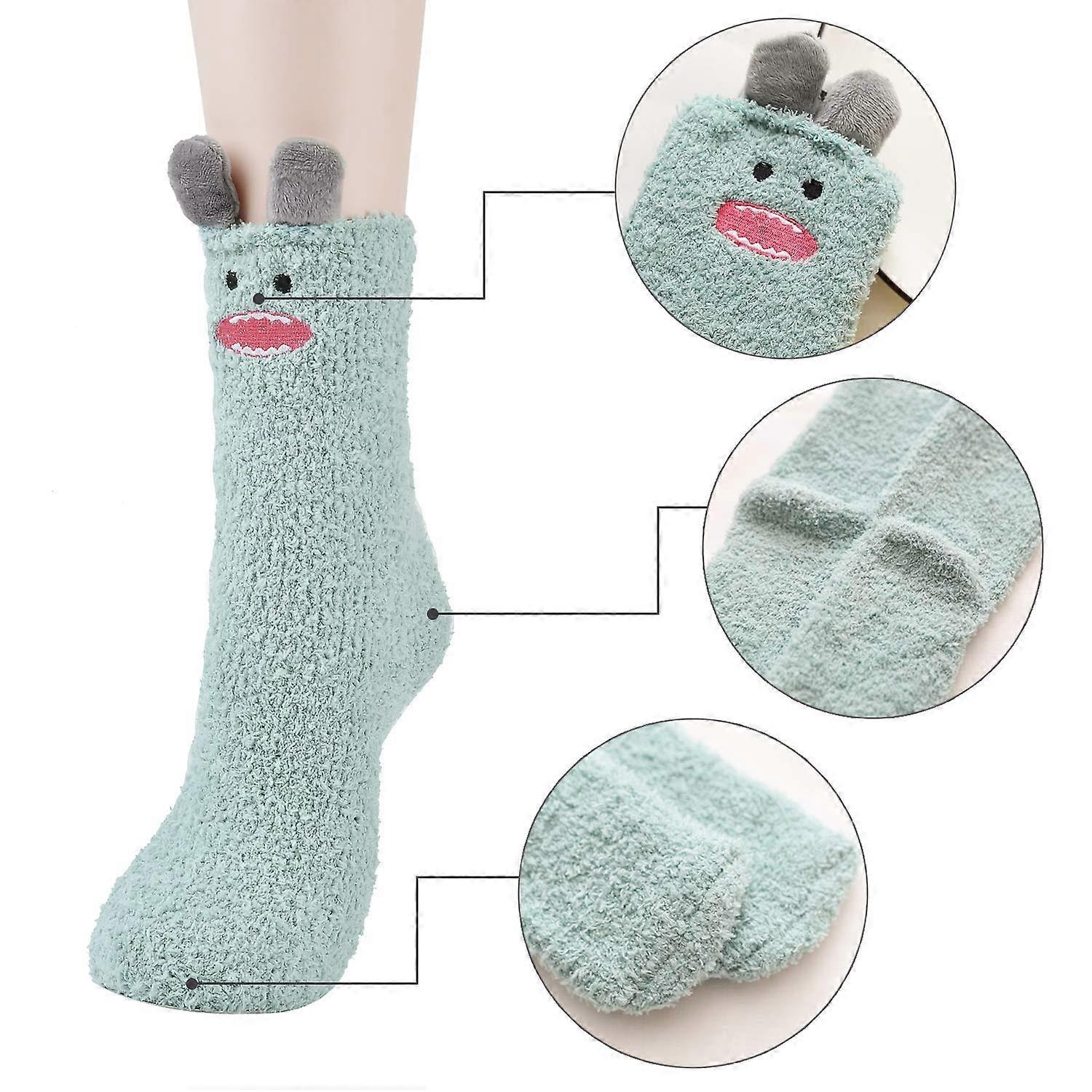 5 Pairs Fluffy Bed Socks for Women Winter Warm Cuddly Christmas Socks - Image 2