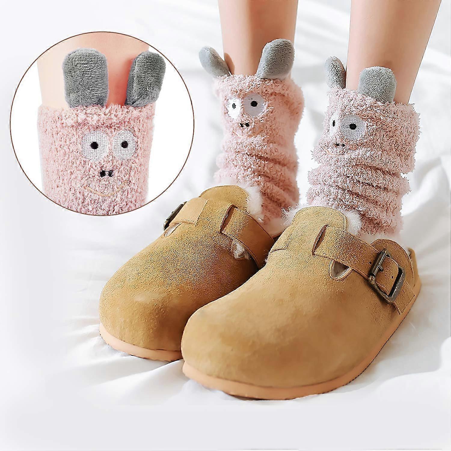5 Pairs Fluffy Bed Socks for Women Winter Warm Cuddly Christmas Socks - Image 4