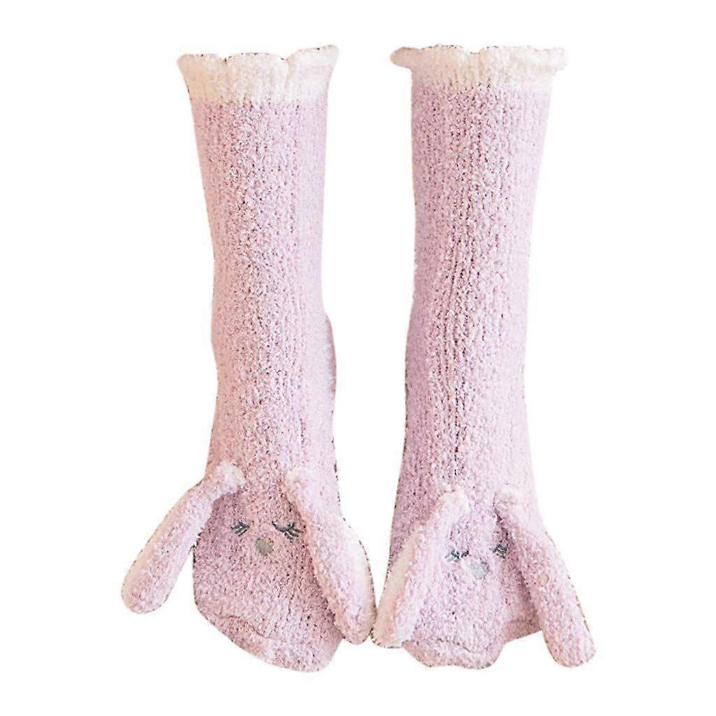Women's Coral Velvet Fluffy Bed Socks Thick Plush Winter Home Sleeping Socks - Image 1