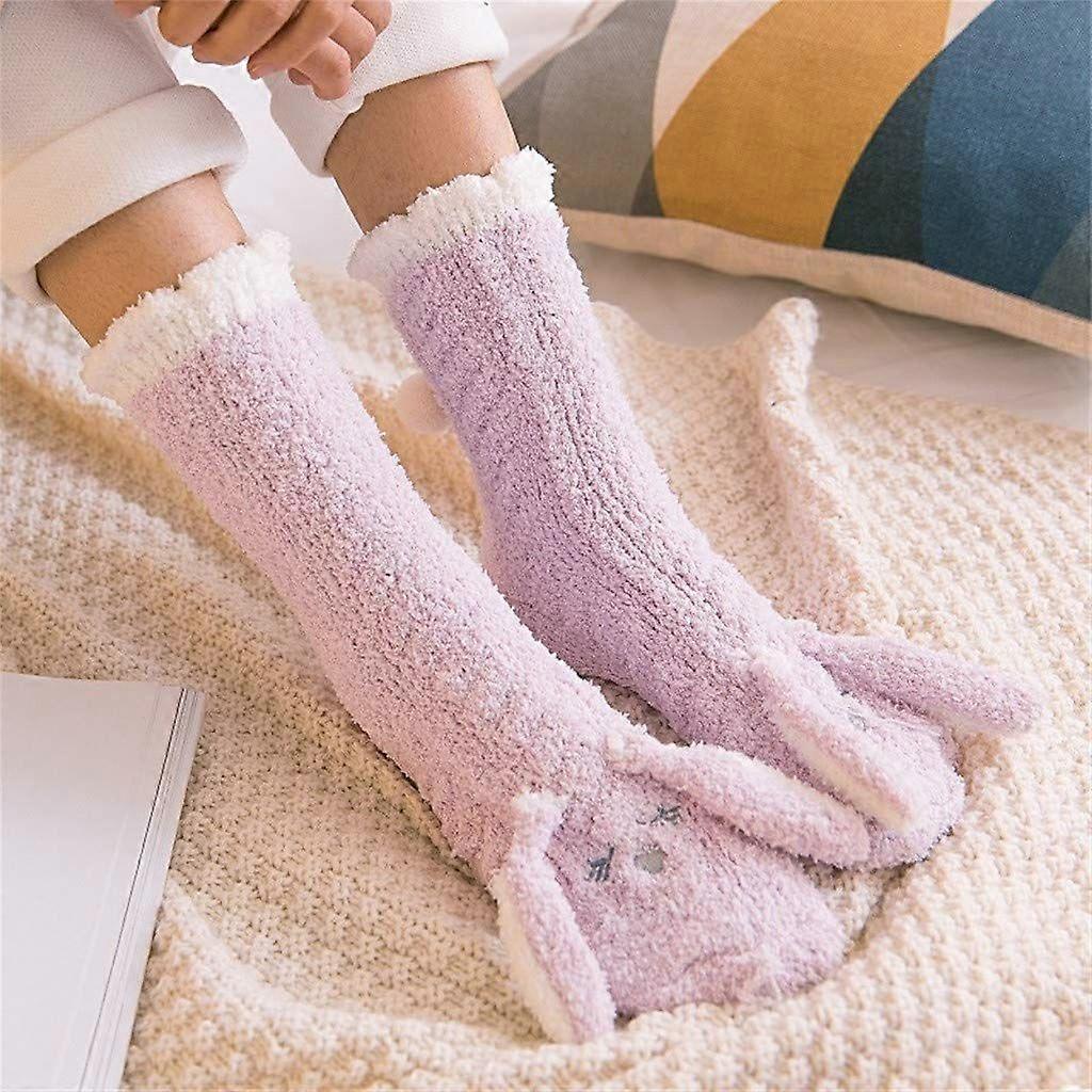 Women's Coral Velvet Fluffy Bed Socks Thick Plush Winter Home Sleeping Socks - Image 3