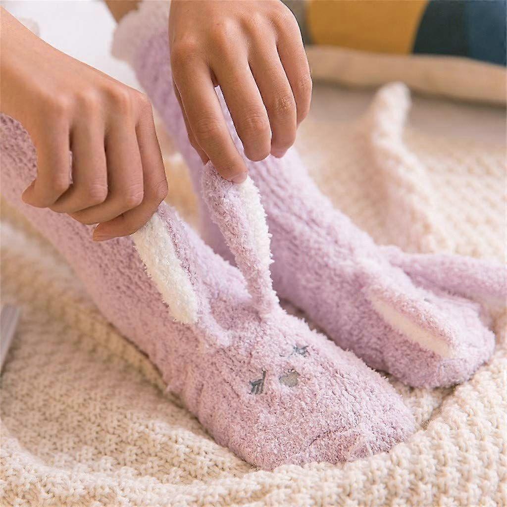 Women's Coral Velvet Fluffy Bed Socks Thick Plush Winter Home Sleeping Socks - Image 5