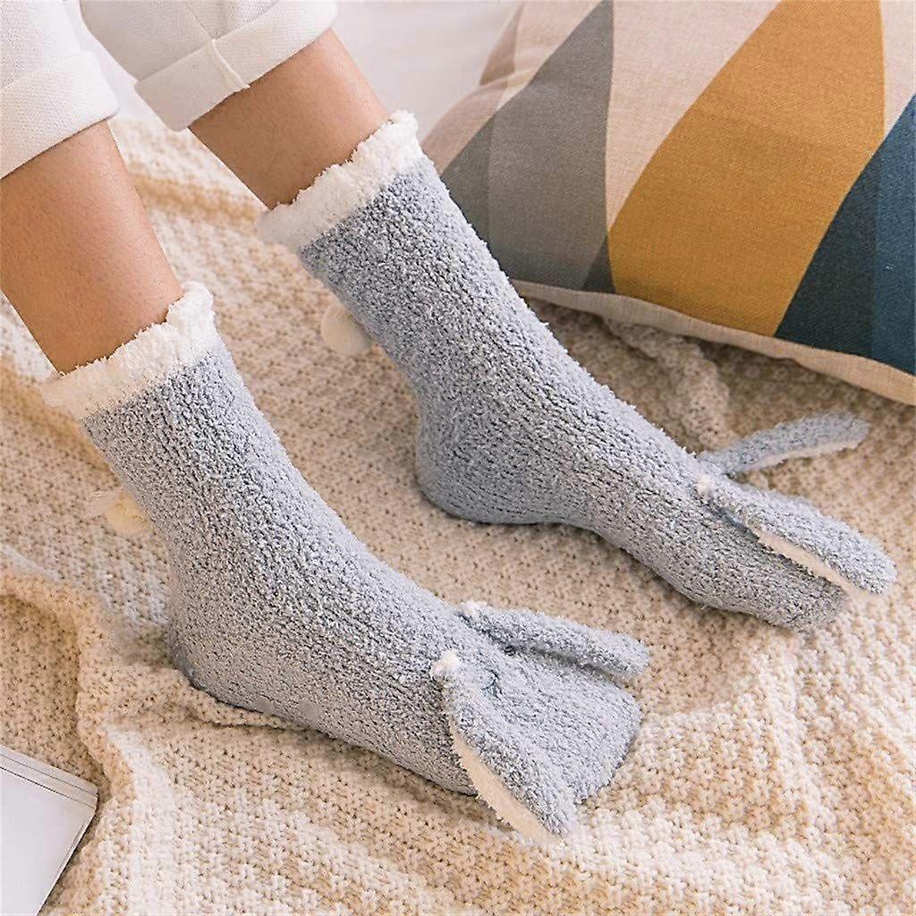 Thick Plush Coral Velvet Fluffy Sleeping Socks for Winter Home Wear - Women - Image 3