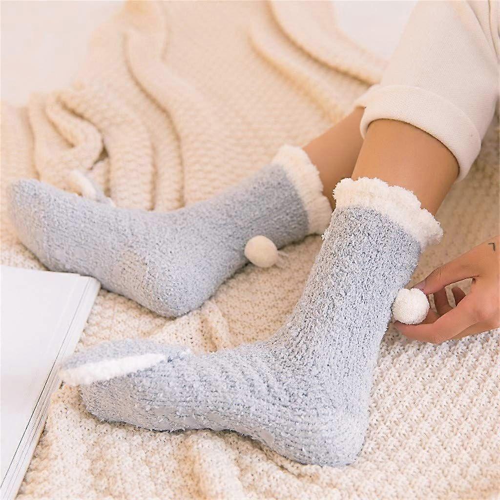 Thick Plush Coral Velvet Fluffy Sleeping Socks for Winter Home Wear - Women - Image 4