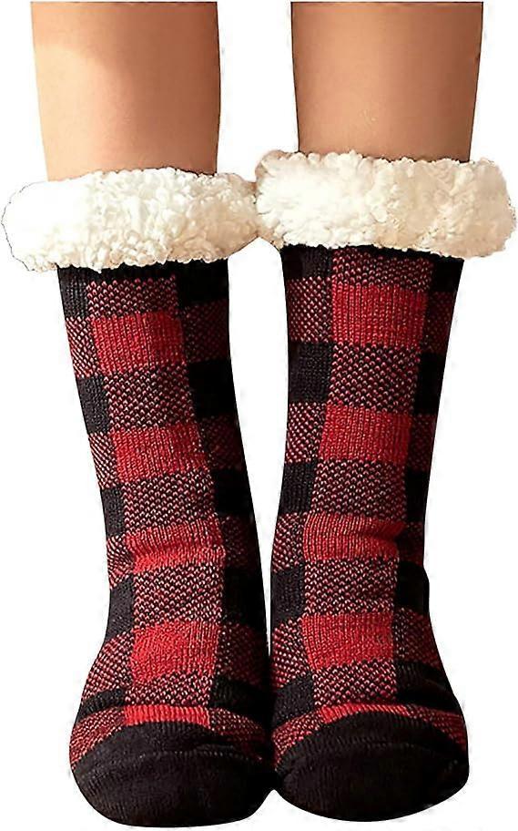 Women's Non-Slip Fluffy House Socks Thick Knitted Bed Socks Winter Warm Plush Socks - Image 1