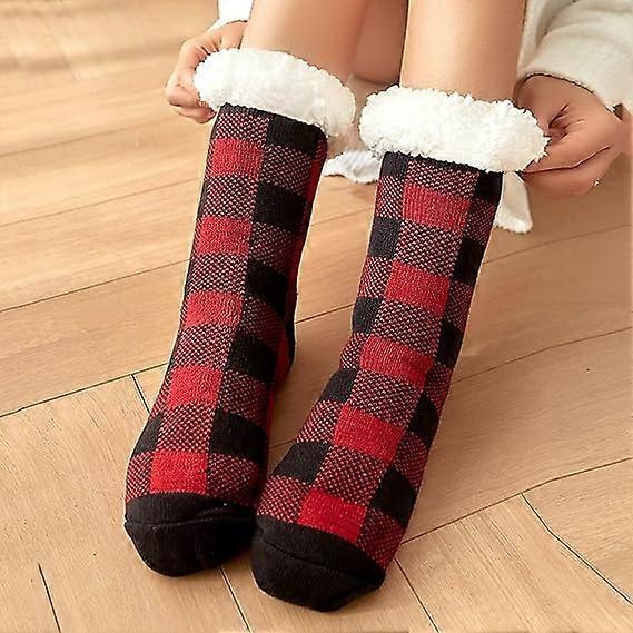 Women's Non-Slip Fluffy House Socks Thick Knitted Bed Socks Winter Warm Plush Socks - Image 3