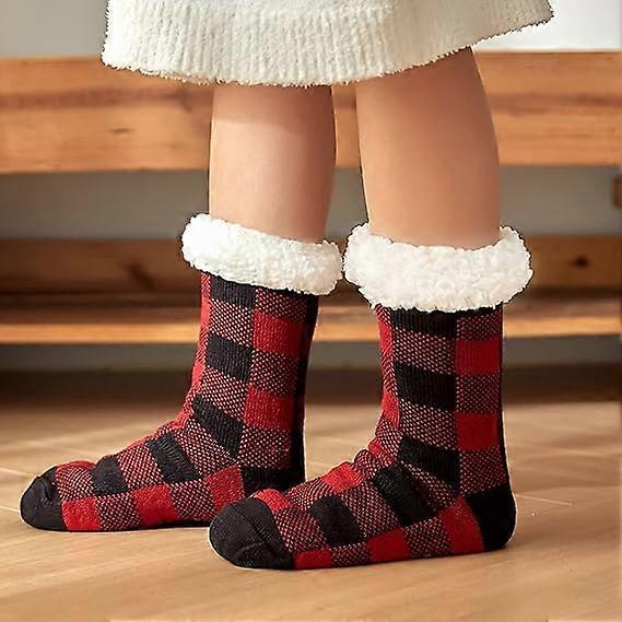 Women's Non-Slip Fluffy House Socks Thick Knitted Bed Socks Winter Warm Plush Socks - Image 4