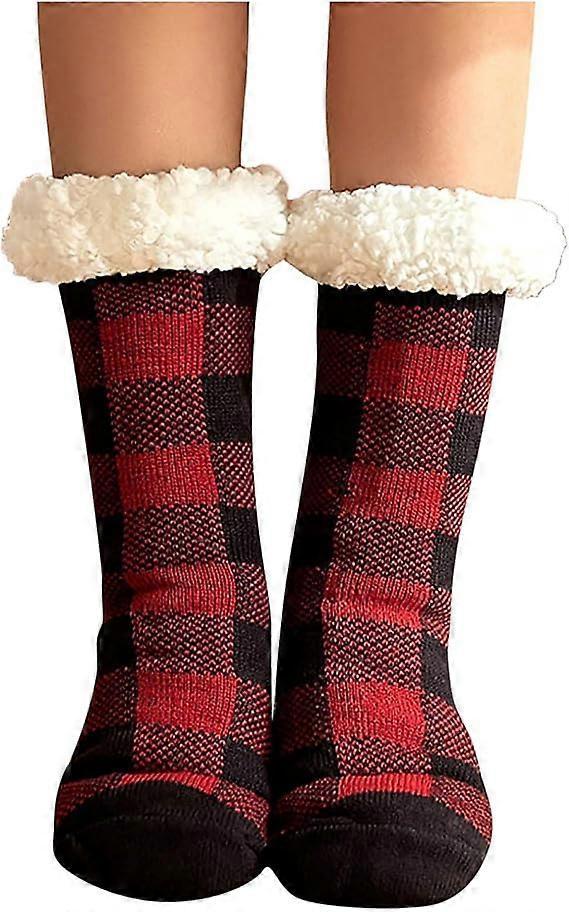 Women's Non-Slip Fluffy House Socks Thick Knitted Bed Socks Winter Warm Plush Socks - Image 5