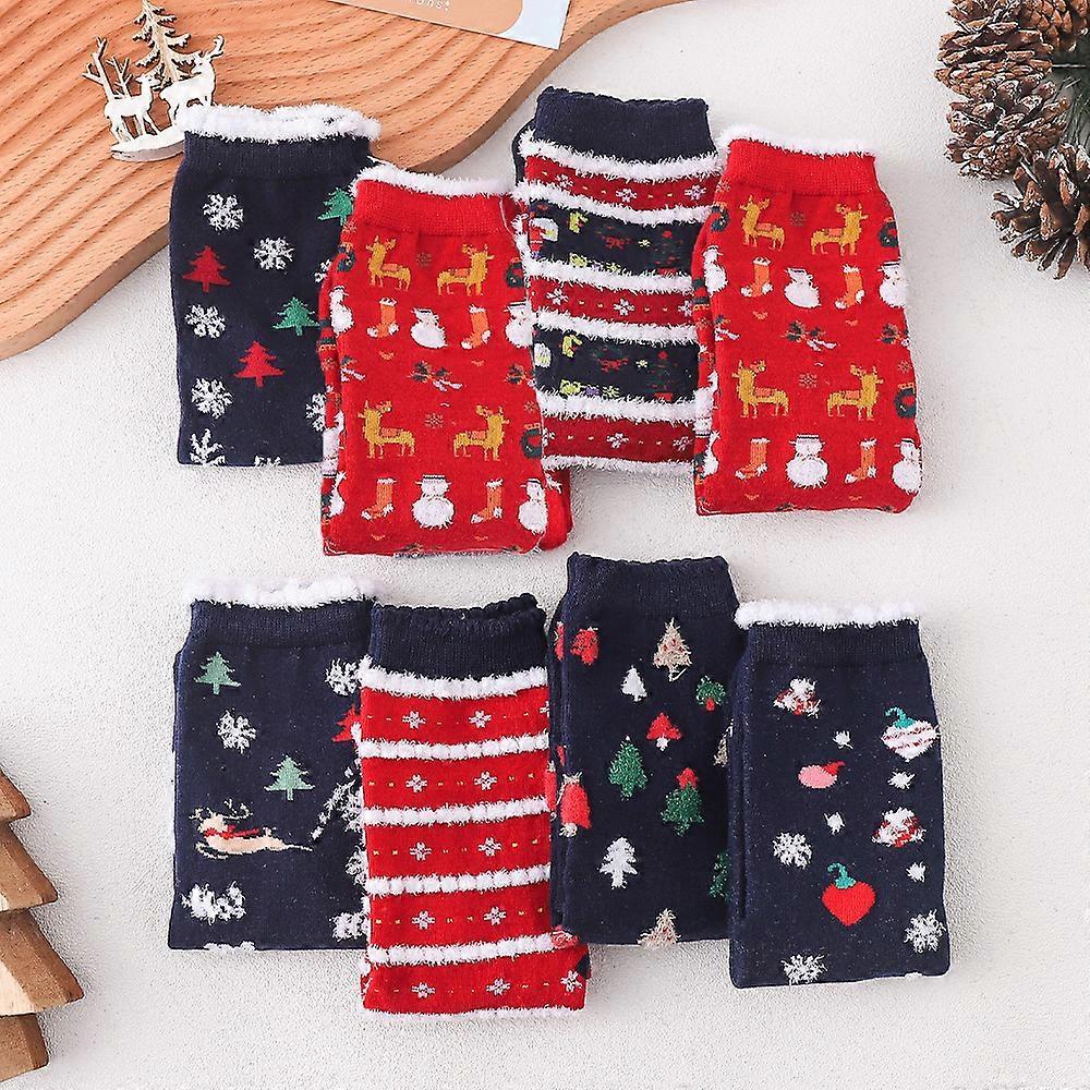 Christmas Socks for Women Wool Mid-Calf Socks Autumn Winter Holiday Warm Socks - Image 3