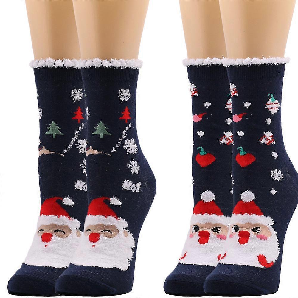 Christmas Socks for Women Wool Mid-Calf Socks Autumn Winter Holiday Warm Socks - Image 5