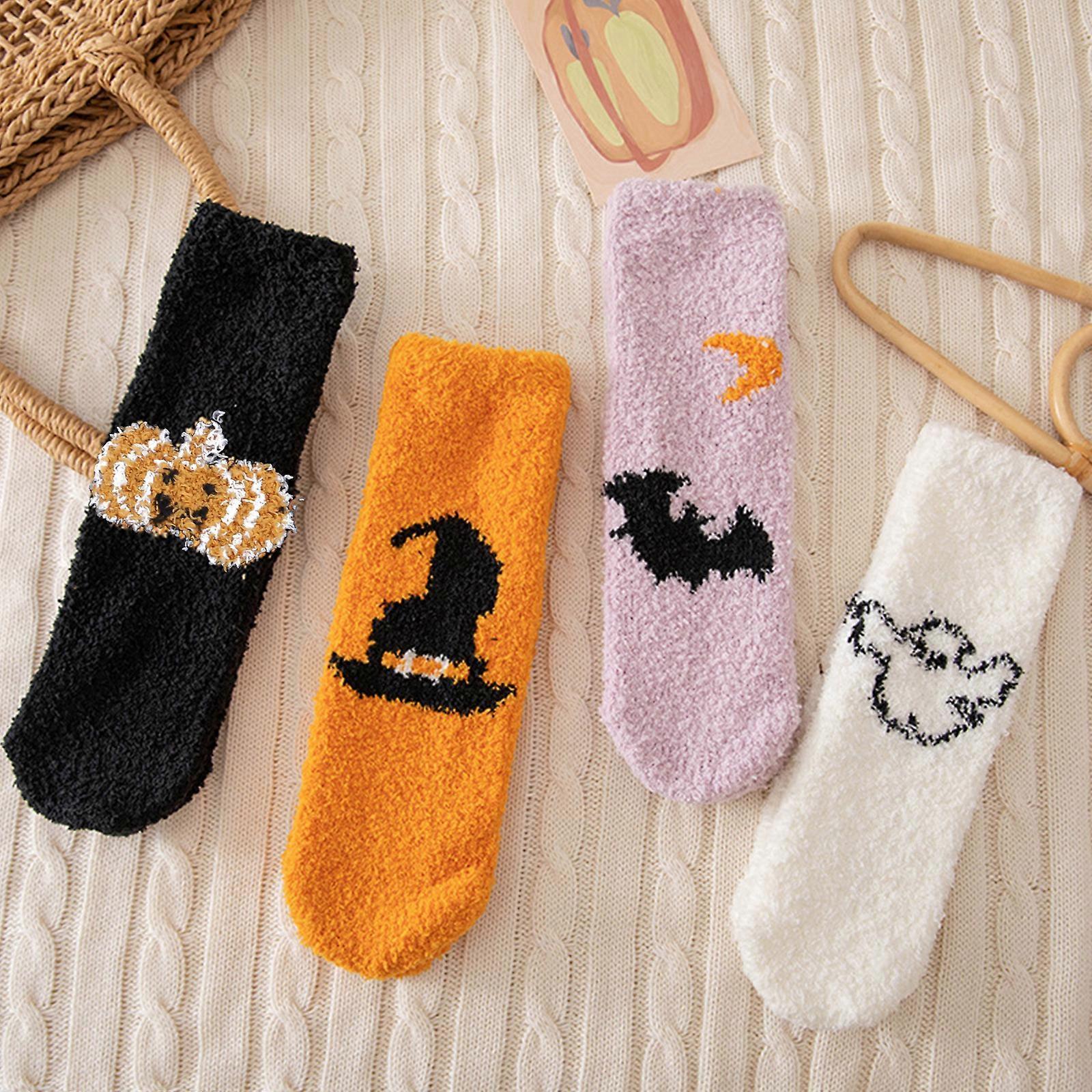 Women's Fuzzy Plush Socks Thick Winter Bed Slipper Socks Cozy Warm - White - Image 4