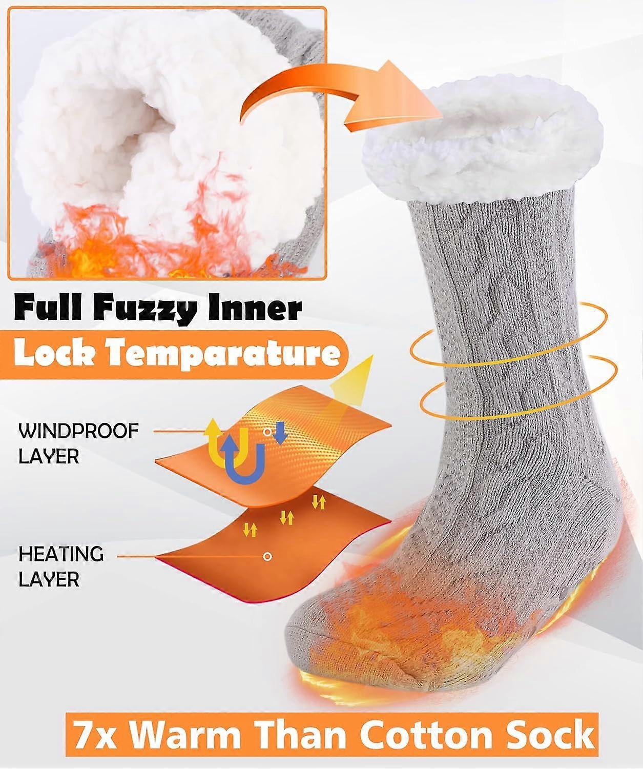 Men's Wool Slipper Socks Stopper Thermal Winter Warm Thick Socks - Image 2