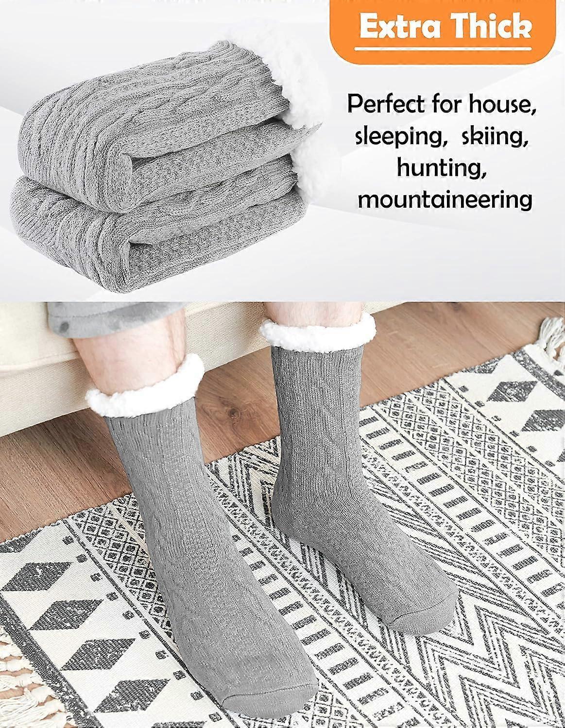 Men's Wool Slipper Socks Stopper Thermal Winter Warm Thick Socks - Image 3