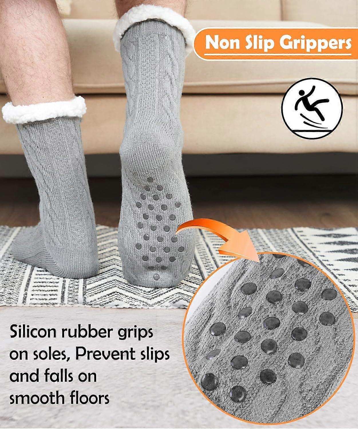 Men's Wool Slipper Socks Stopper Thermal Winter Warm Thick Socks - Image 4