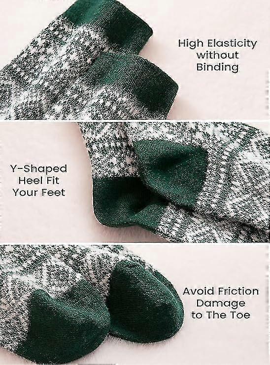 Wool Socks for Women 5 Pairs Warm Boot Crew Cozy Winter Soft Socks Set - Image 3