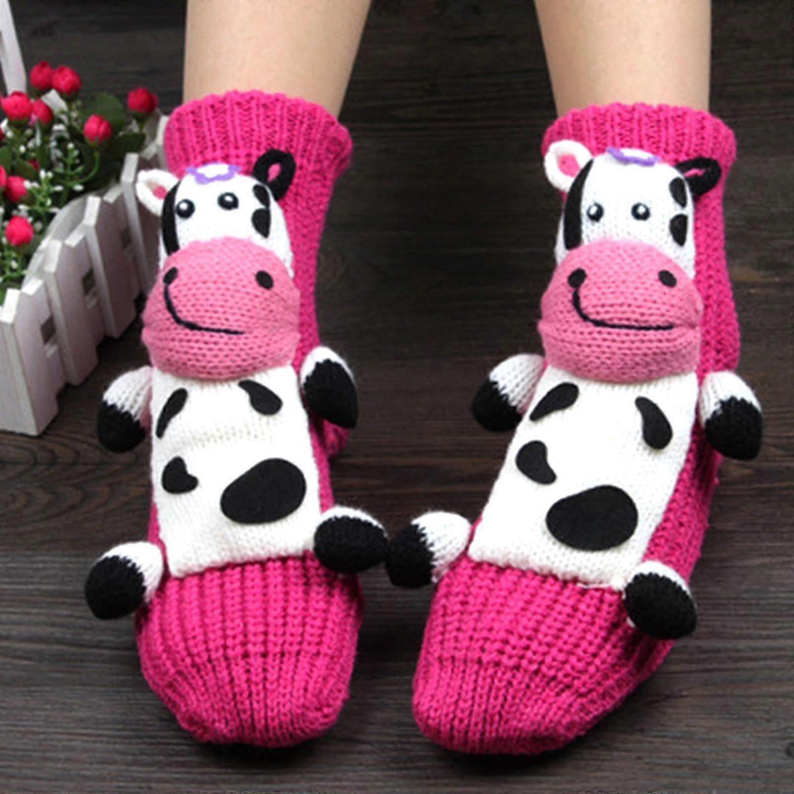3D Cartoon Wool Christmas Floor Socks Cute Thick Sleep Socks for Winter - Image 2