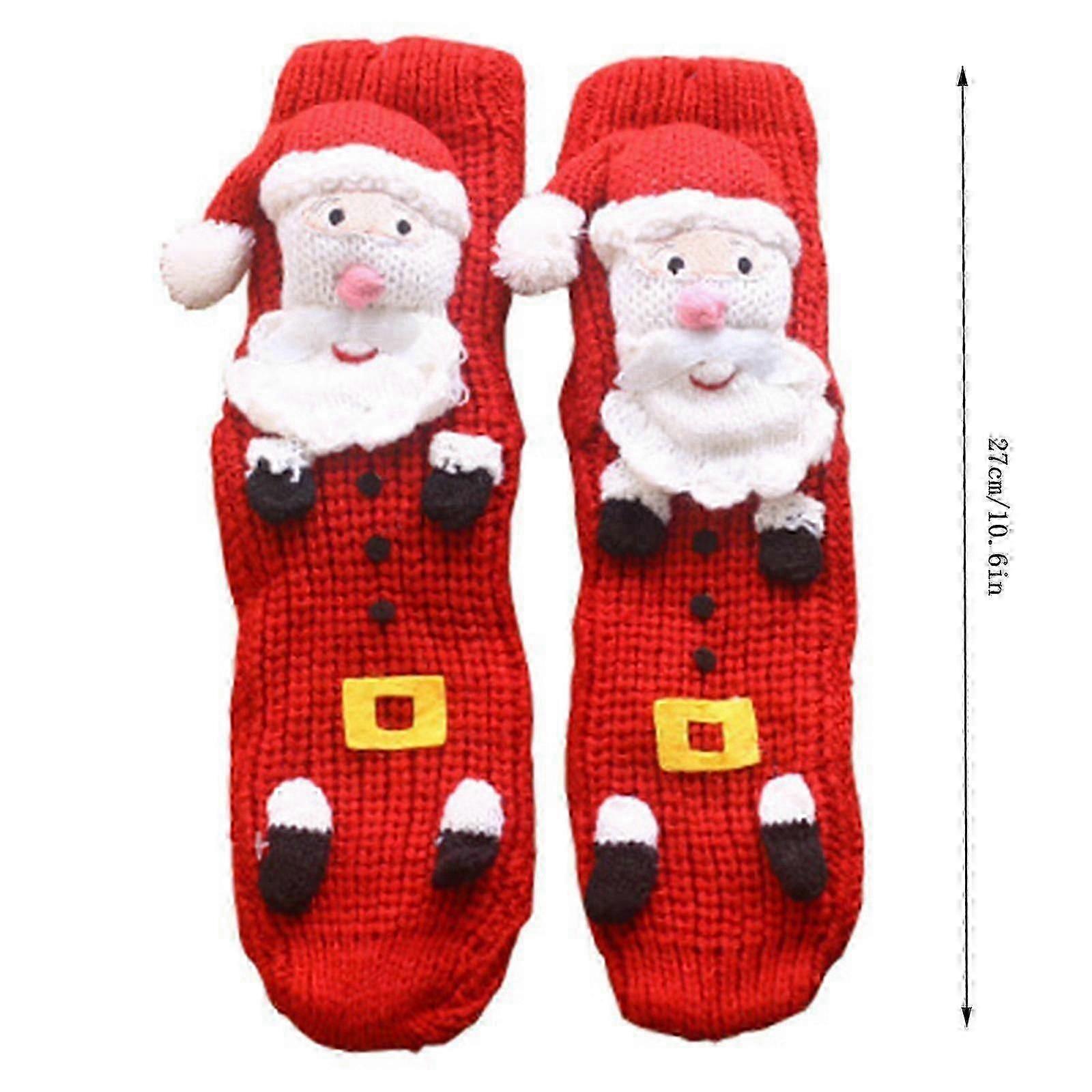 3D Cartoon Wool Christmas Floor Socks Cute Thick Sleep Socks for Winter - Image 3