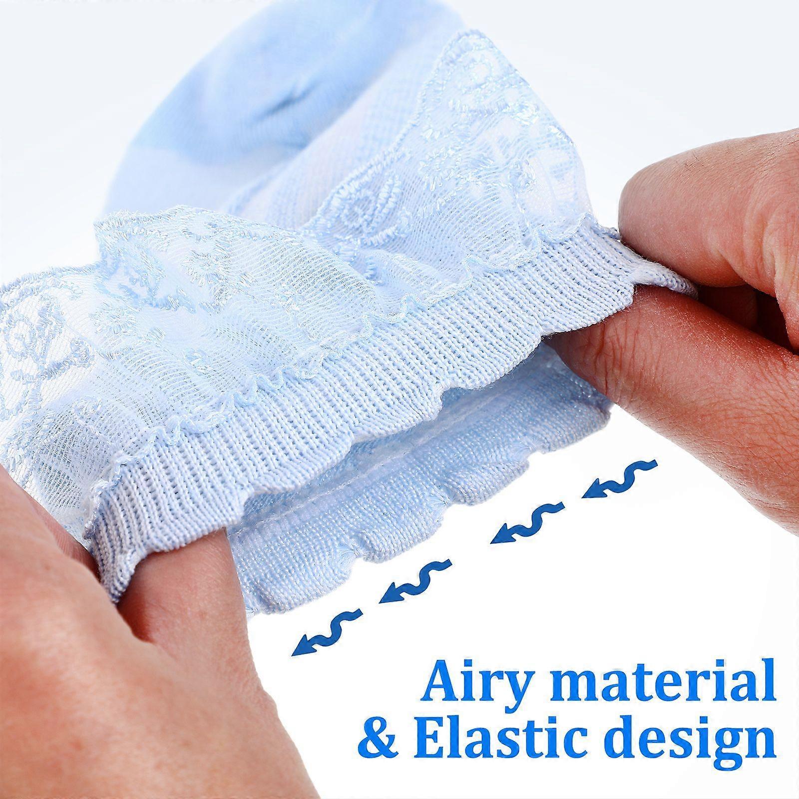 4 Pairs Girls Ruffle Lace Ankle Socks Thin Breathable Boot Dress Socks - Image 3