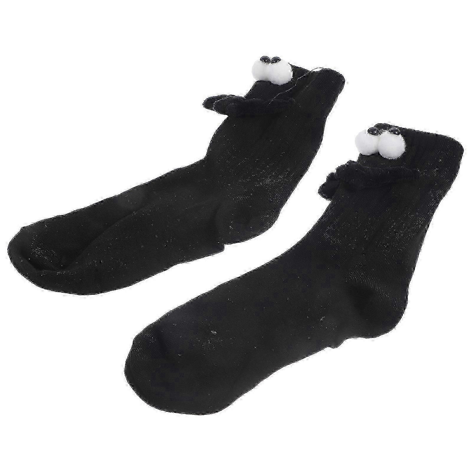 1 Pair Cotton Sports Socks Middle-Calf Hand Holding Pattern Crew Socks - Image 3