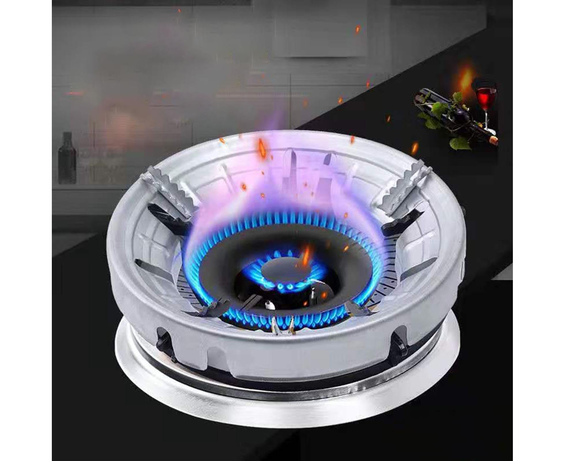 Windproof Energy Saving 8-Hole Gather Fire Ring Gas Stove Cover Cooker Holder - Image 3