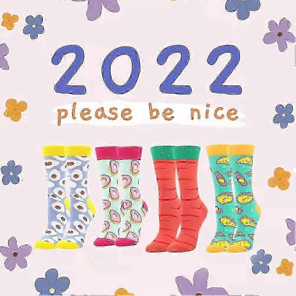 Women's Cotton Novelty Print Socks Animal Food Pattern Cute Pack Socks - Image 2