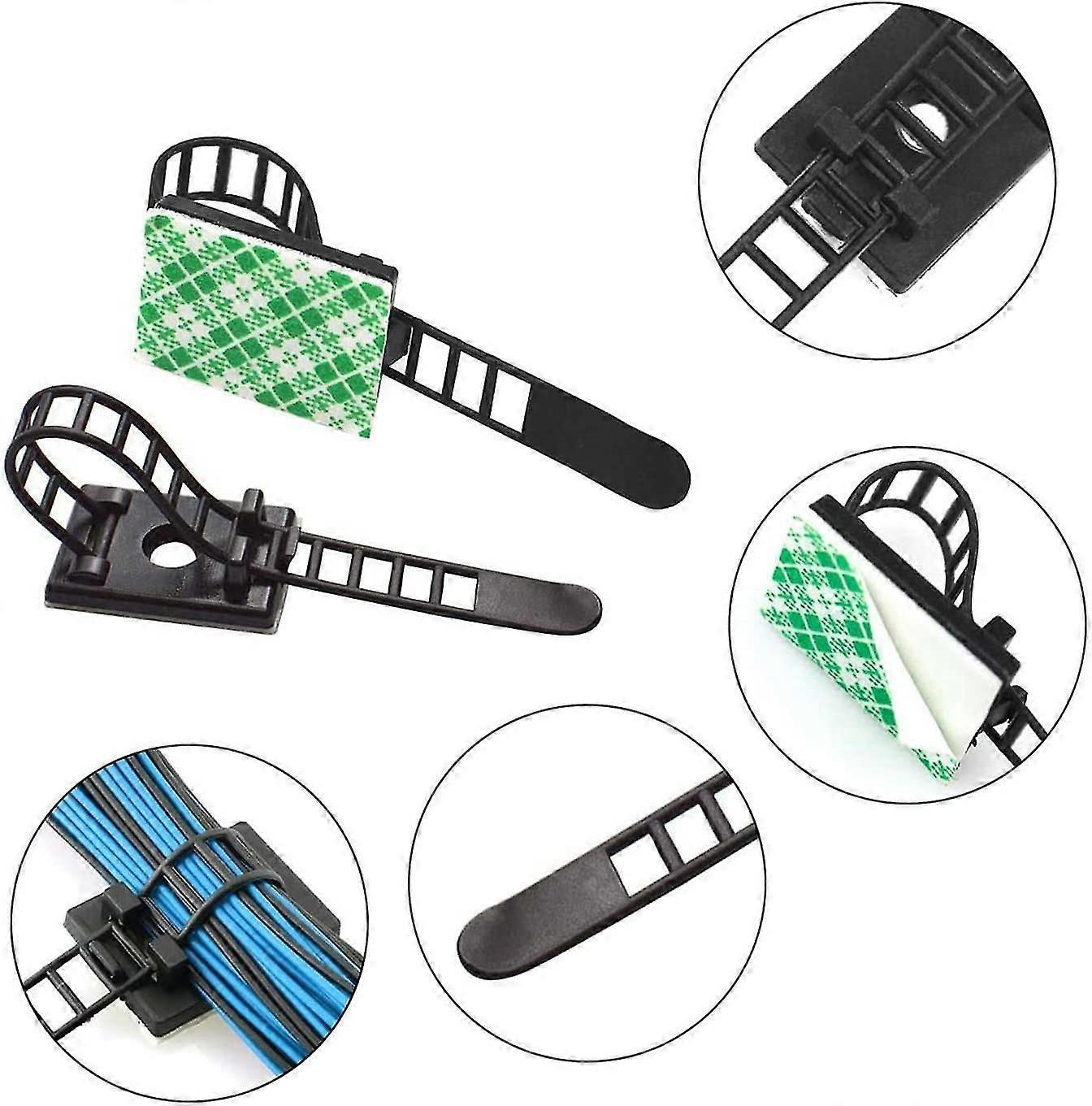 50pcs Adjustable Cable Clamps 3M Adhesive Cable Organizer Wire Holder Set - Image 3