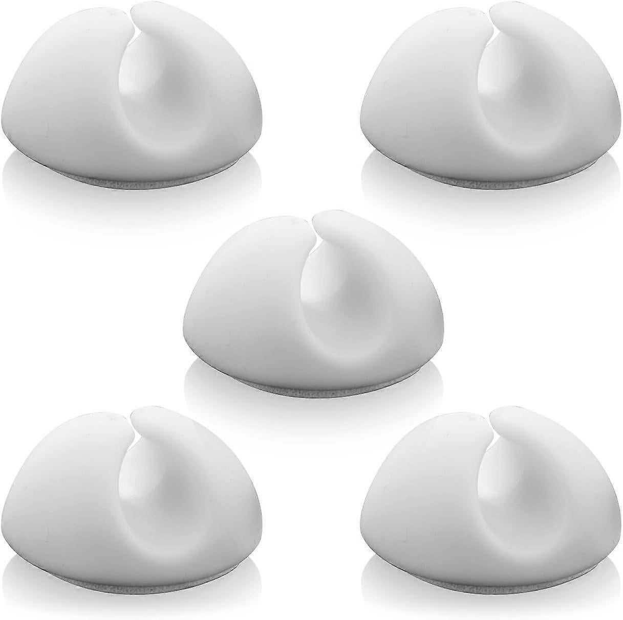 5x White Cable Clamps Cable Holders for 8mm Cables Cable Organizer Management Set - Image 1