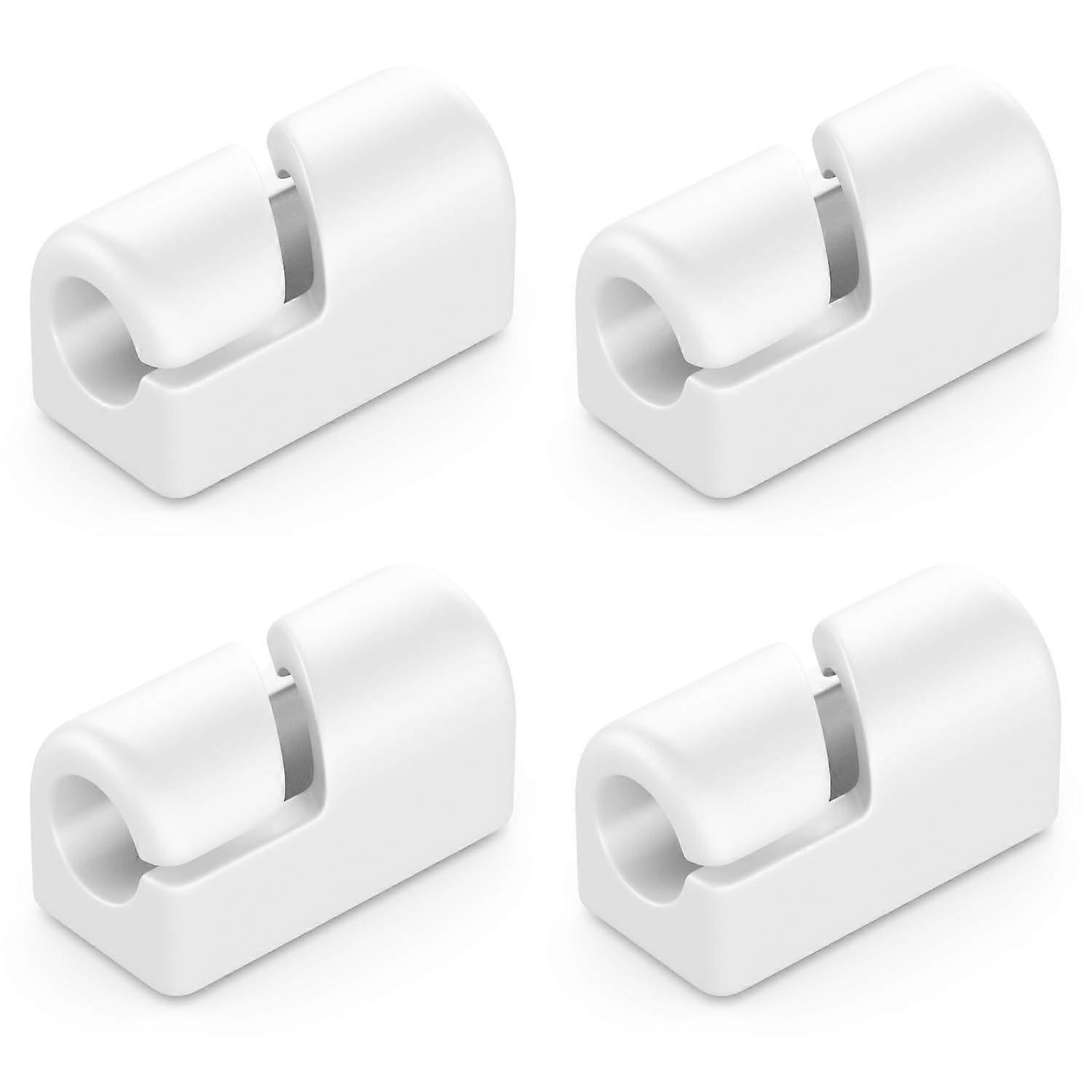 4-Pack White Cable Holders Self-Adhesive Clips for Wall Baseboard Cord Organizer - Image 1