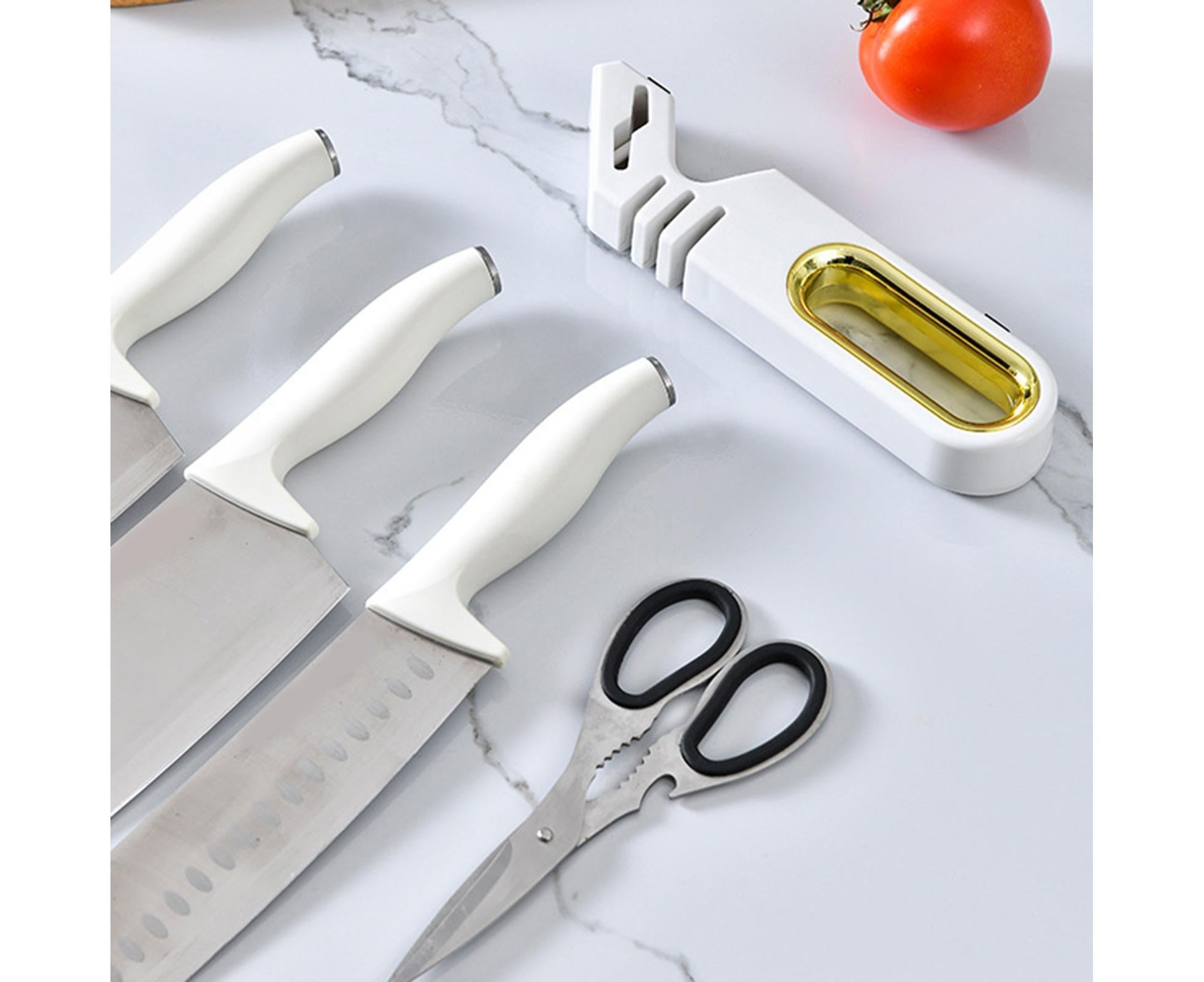Sharpening Stone Tungsten Steel Scissors Whetstone-White - Image 6