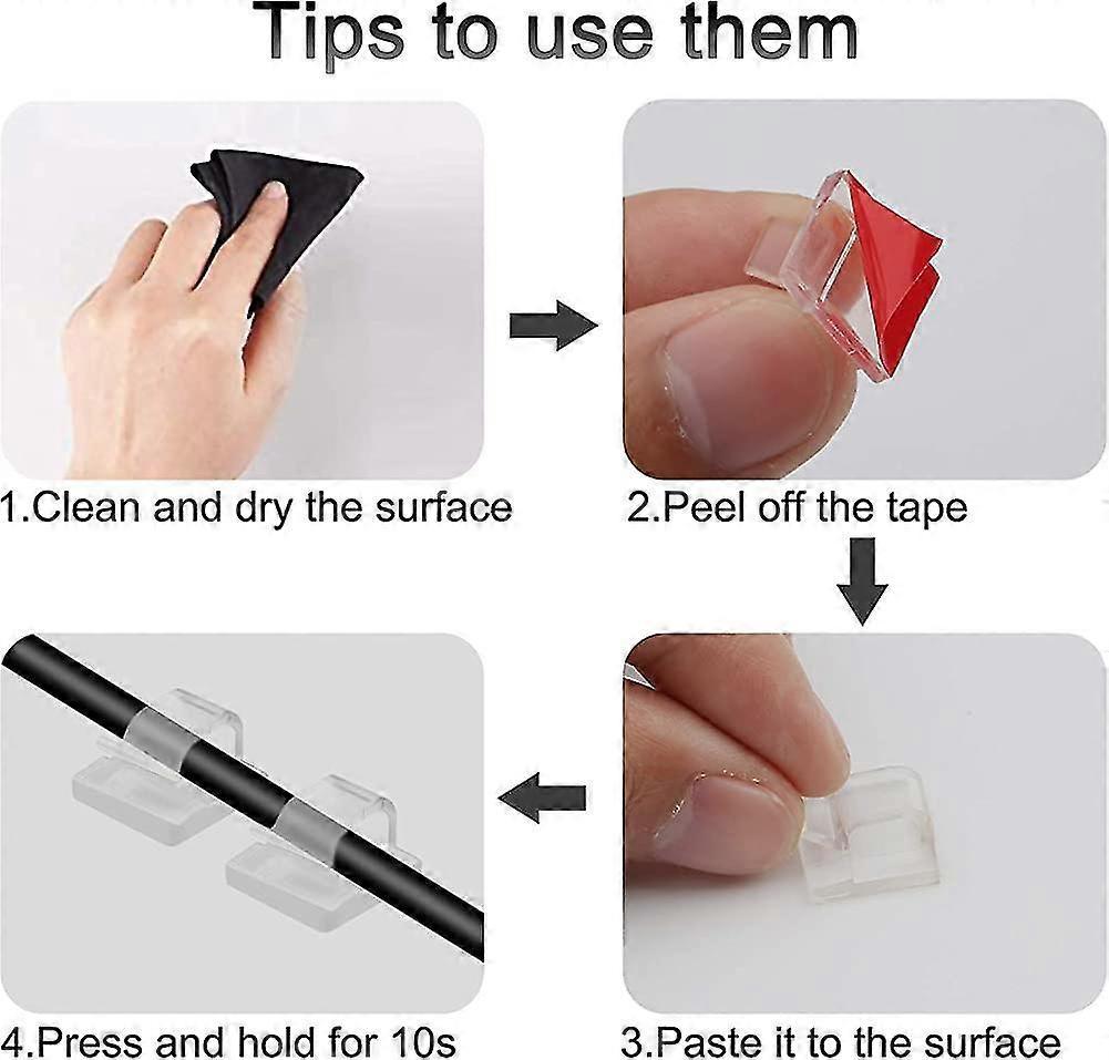 Self-Adhesive Cable Holder Set Wire Clips Cord Clamps for Cable Management - Image 3