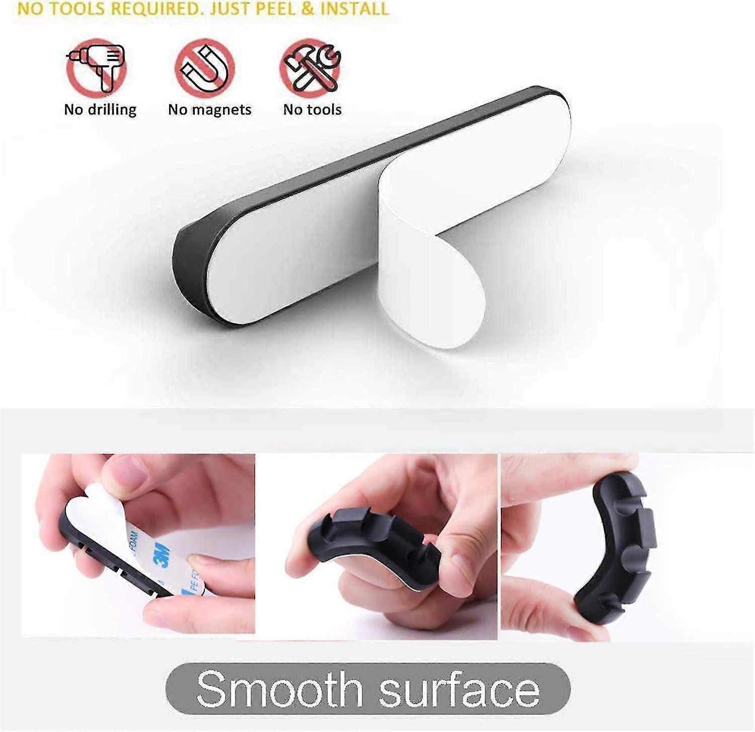 2pcs Adhesive Cable Clips Cord Organizer Hooks for Power and Charging Cables - Image 4