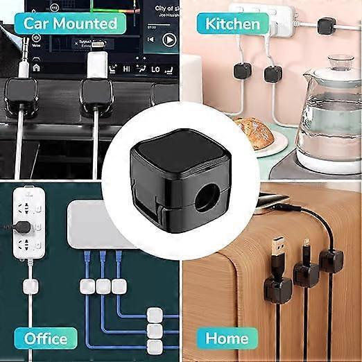 6-Pack White grip Cable Clips Desk Cord Organizer Self-Adhesive Cable Holder - Image 4