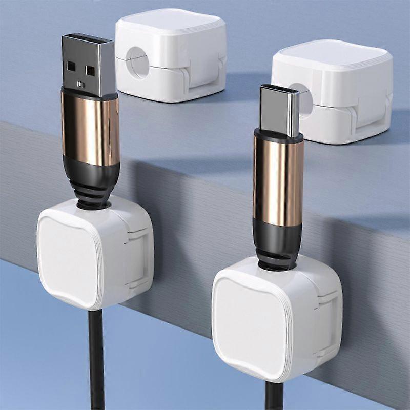 6-Pack White grip Cable Clips Desk Cord Organizer Self-Adhesive Cable Holder - Image 5