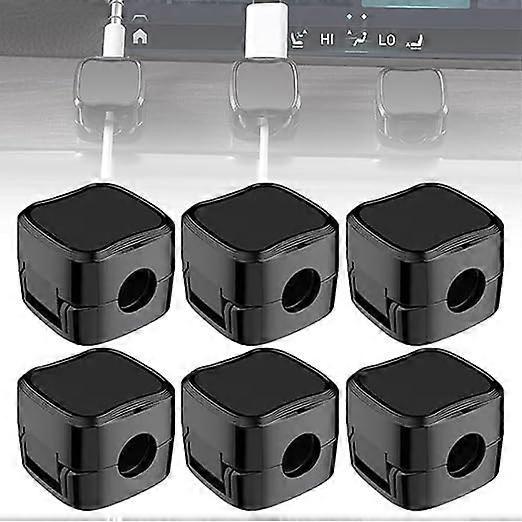 6-Pack Black grip Cable Clips Desk Organizer Adhesive Wire Holder - Image 1