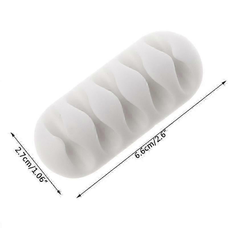 2pcs Cable Holders with 5 Cable Slots White Desk Organizer Wire Management Clips - Image 4