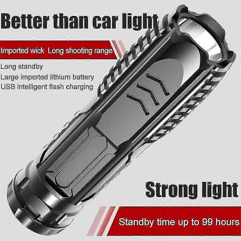 Multifunctional Waterproof Rechargeable Flashlight (Black, 1pc) - Image 3