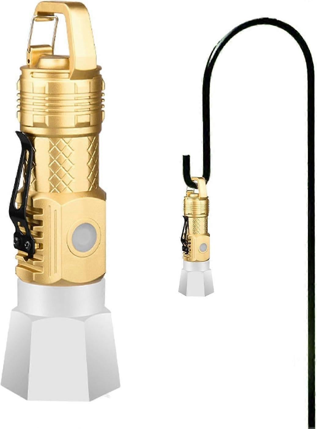 Camping Flashlight Small Waterproof LED Torch with Hook USB Rechargeable - Image 3