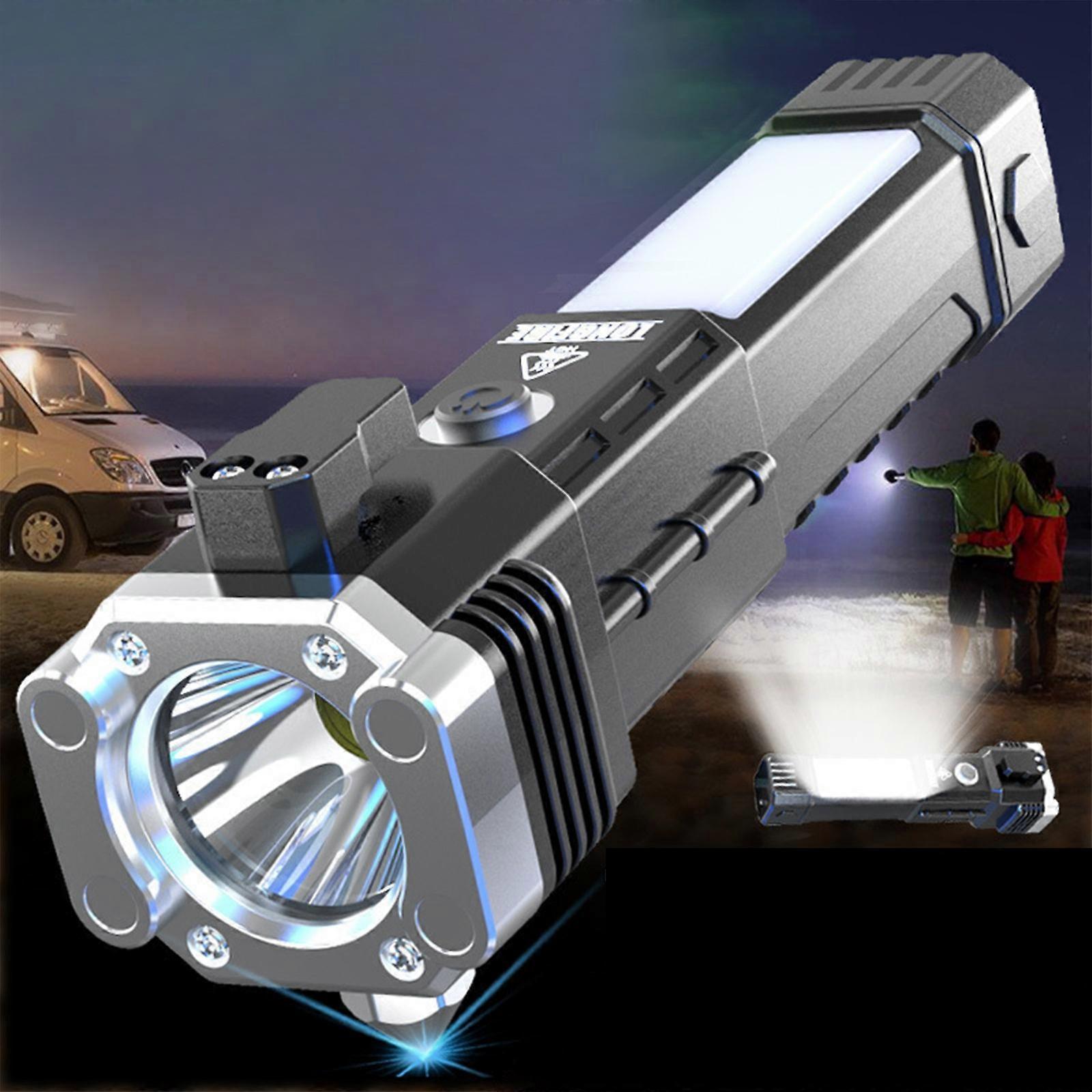 Multifunction Car Flashlight with Window Breaker Rechargeable Emergency Torch - Image 2