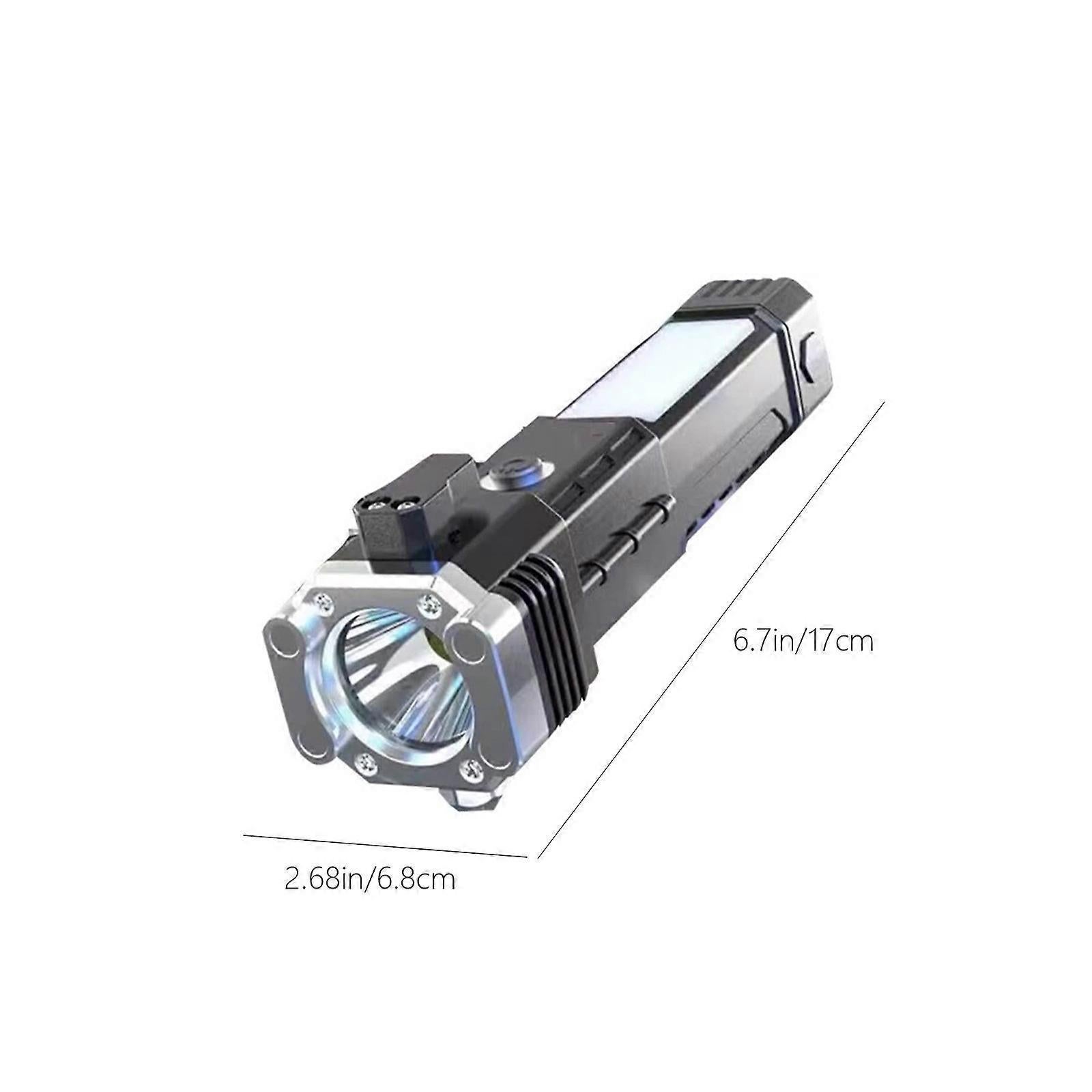 Multifunction Car Flashlight with Window Breaker Rechargeable Emergency Torch - Image 3