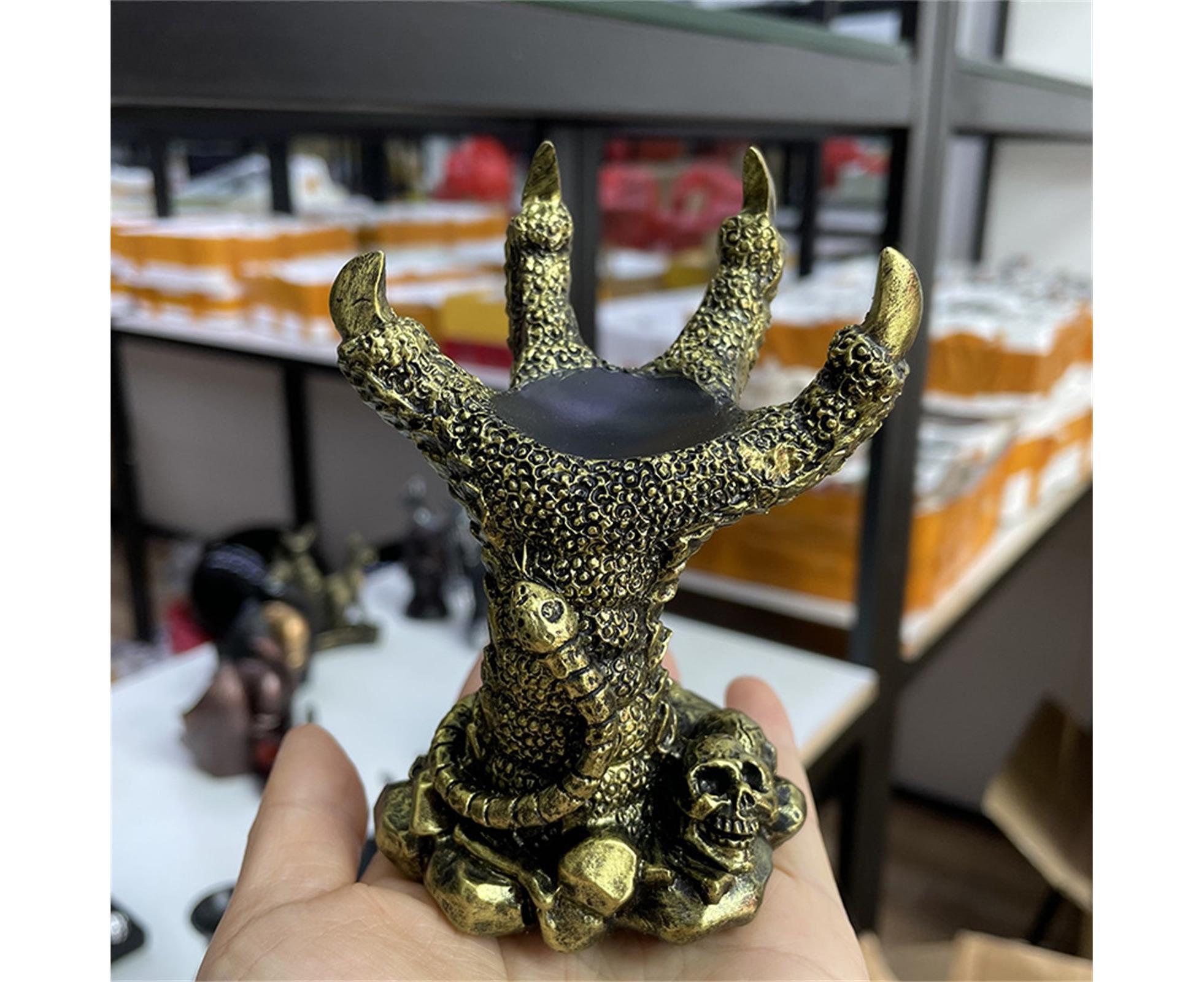 Resin Ornament Glass Ball Base Simulation Dragon Claw Statue-Golden - Image 3