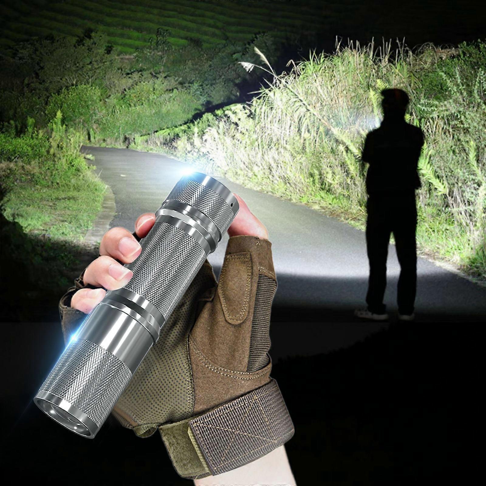 Zoomable Rechargeable Flashlight Aluminium Alloy Bright LED Tactical Torch - Image 2