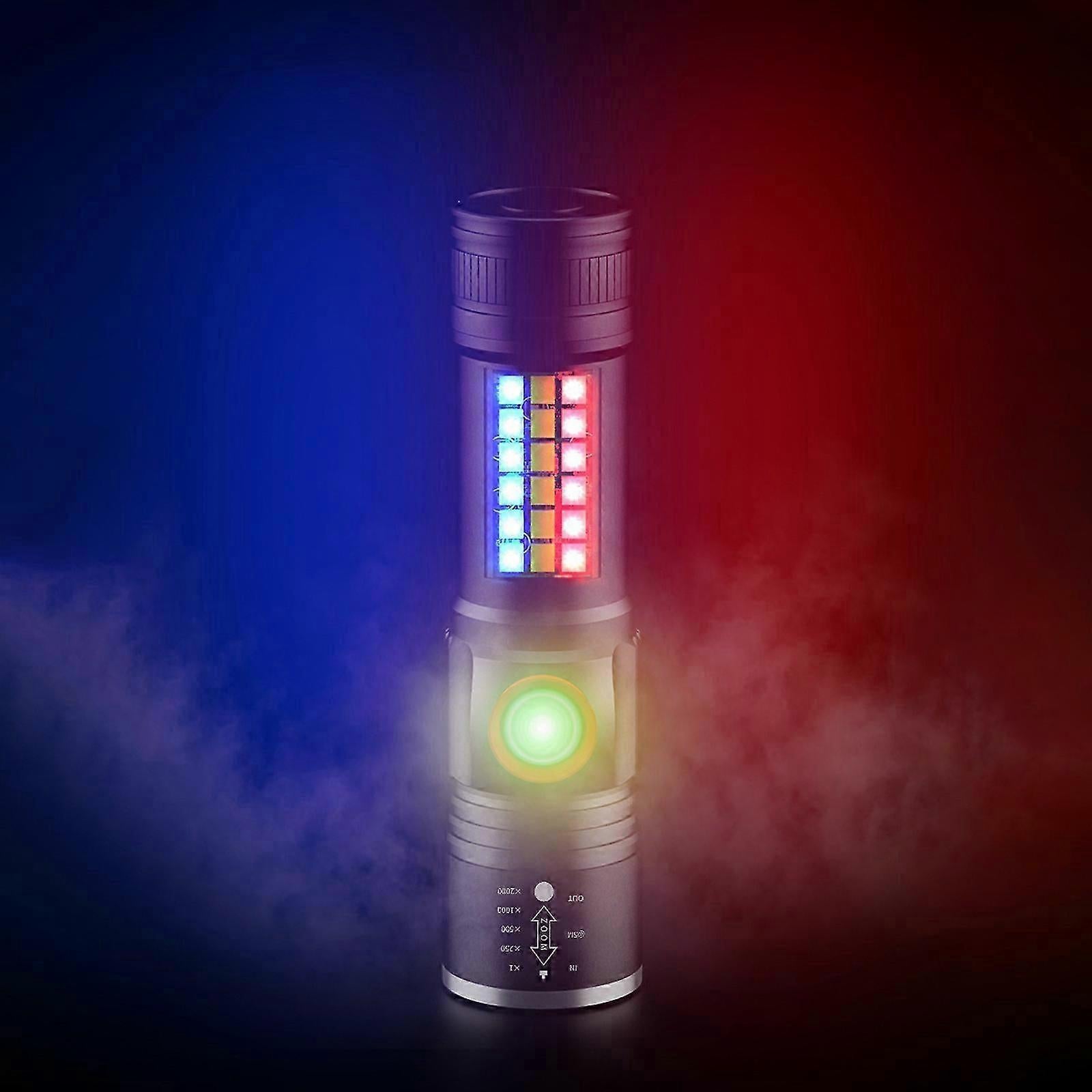 USB Rechargeable LED Flashlight with Sidelight Zoomable Mini Camping Tactical Torch - Image 4