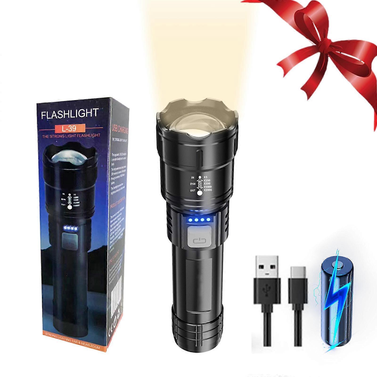 Super Bright Rechargeable Flashlight Zoomable with Multiple Modes Battery Powered - Image 1
