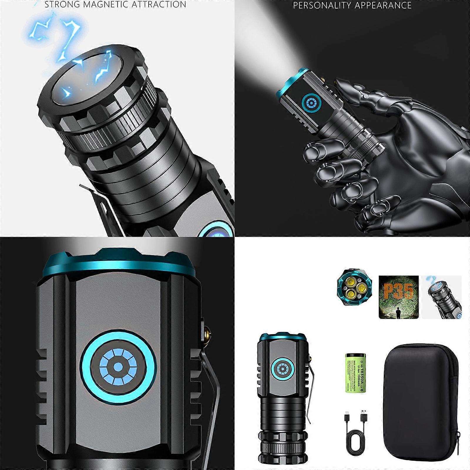 2000LM Rechargeable Tactical LED Flashlight 5 Modes Adjustable Brightness Torch - Image 2