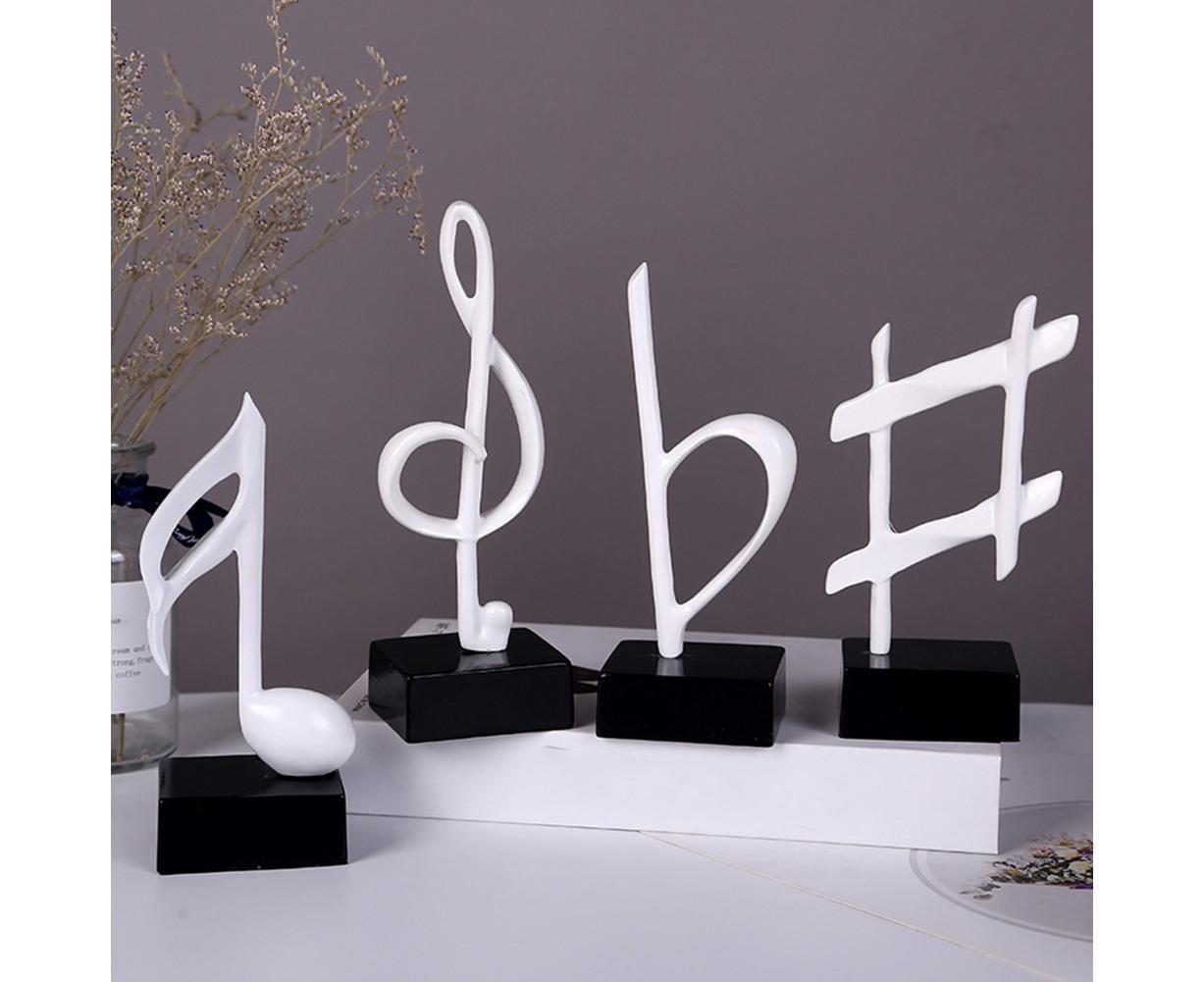 Mini Musical Note Music Present Home Living Room Piano Bedroom Desktop Decor-Silver D - Image 2