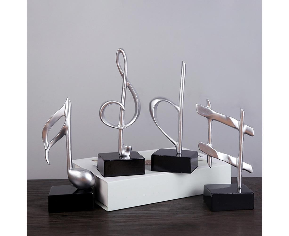 Mini Musical Note Music Present Home Living Room Piano Bedroom Desktop Decor-Silver D - Image 4