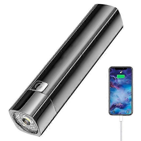 Mini USB Rechargeable Flashlight Built-in Mobile Power Emergency Pocket Torch - Image 1