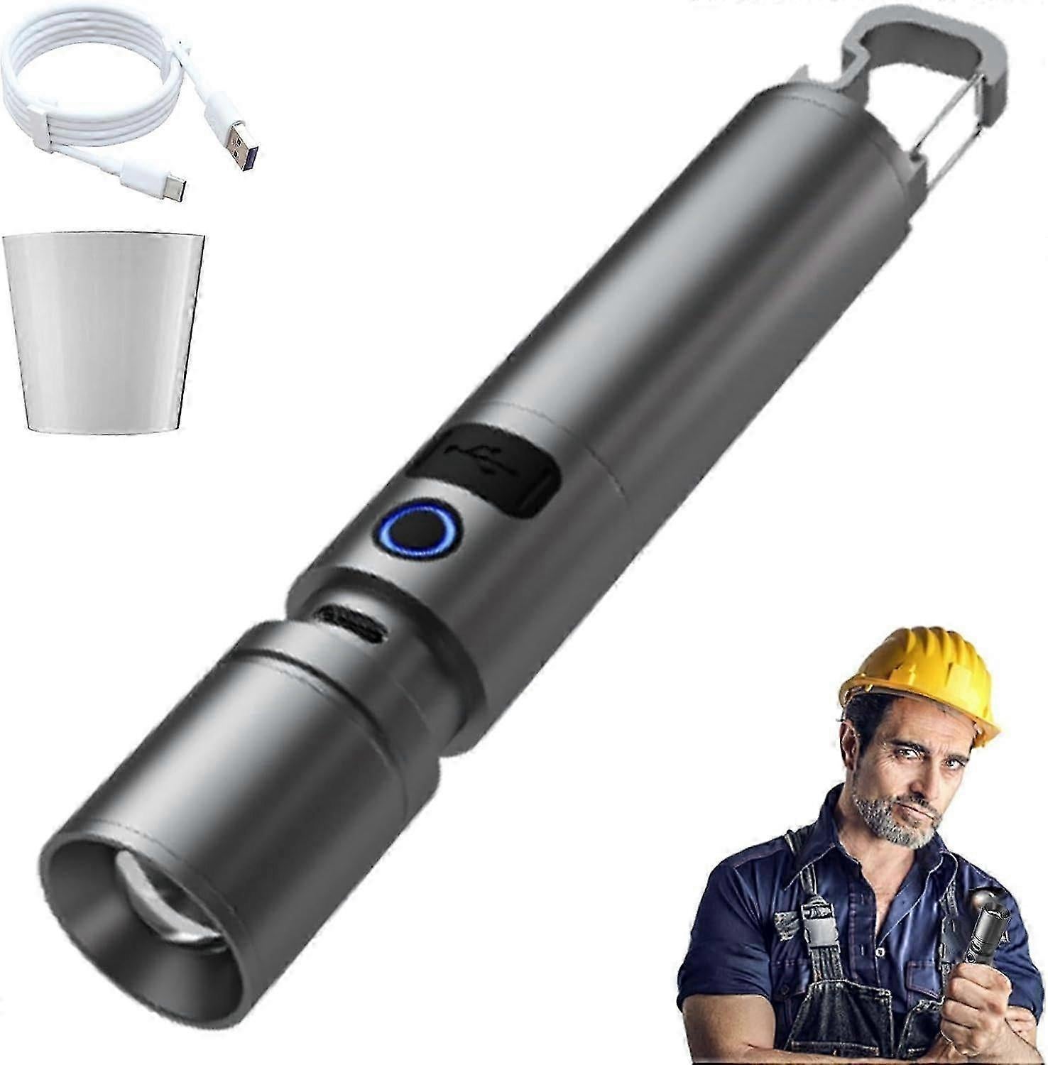 Rechargeable LED Flashlight High Brightness Emergency Torch Portable and Powerful - Image 1