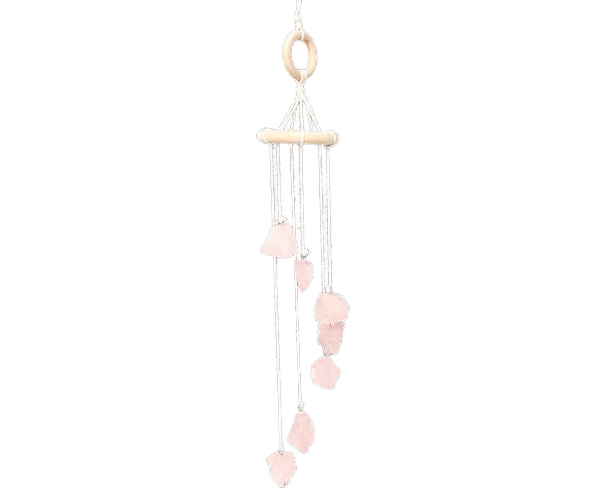 Wind Chime Wall-mounted Bright Faux Crystal Pendant-Pink - Image 1